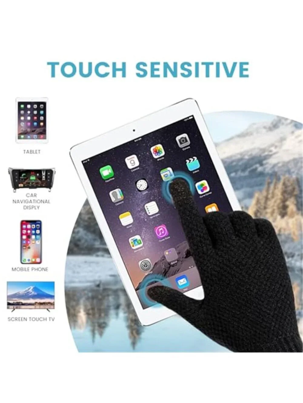 Womens Winter Gloves Touchscreen Knit Warm Stretch Soft Cold Weather Gloves